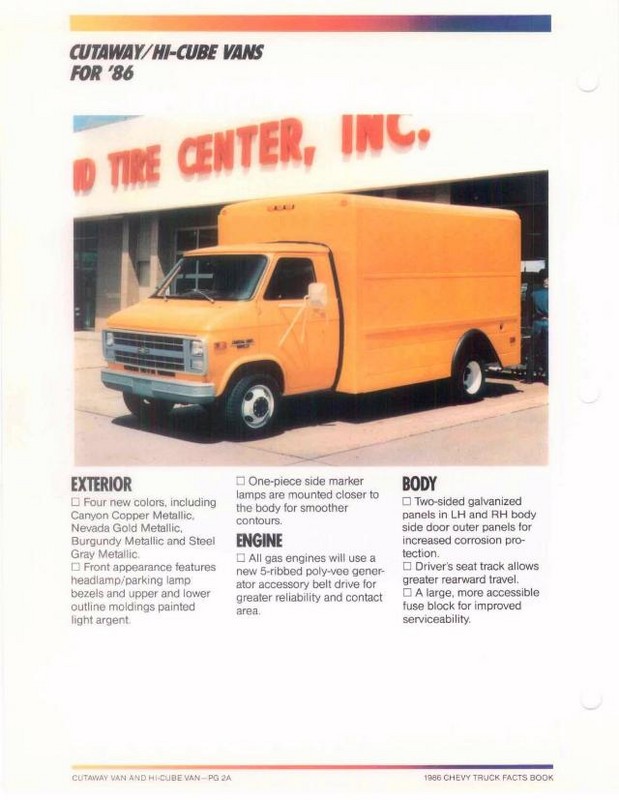 1986 Chevrolet Truck Facts Brochure Page 123